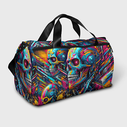 Спортивная сумка Cyber skull - pattern / 3D-принт – фото 1