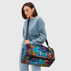 Сумки спортивные Кошмарный сон Тома - нейроарт фантазия, цвет: 3D-принт — фото 2