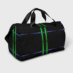 Спортивная сумка Neon black light blue green line