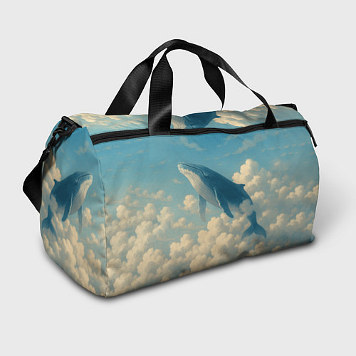 Спортивная сумка Кит в облаках / 3D-принт – фото 1