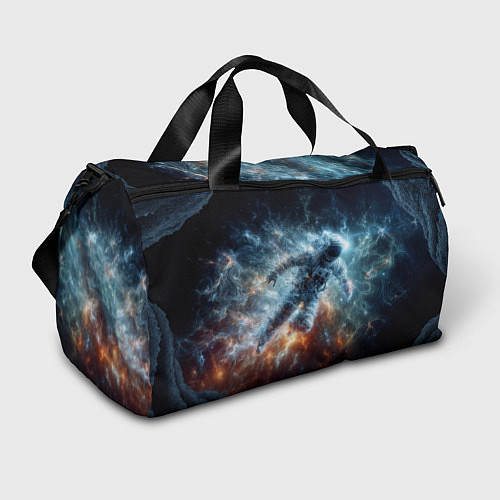 Спортивная сумка Космонавт парит в космосе среди звезд / 3D-принт – фото 1