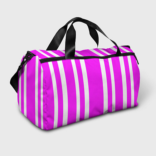 Спортивная сумка Color white pink stripes / 3D-принт – фото 1