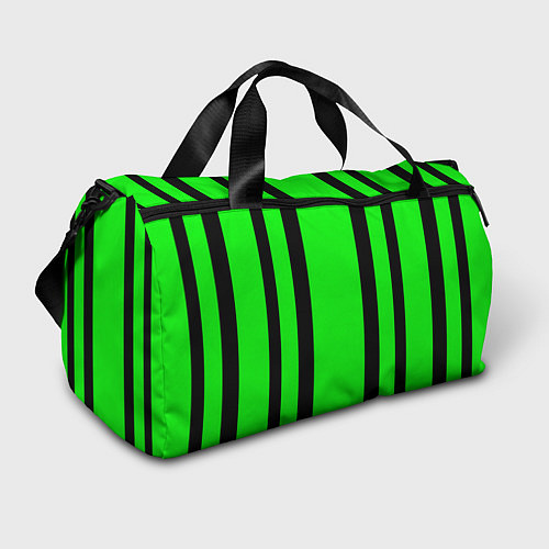 Спортивная сумка Color black and green stripes / 3D-принт – фото 1