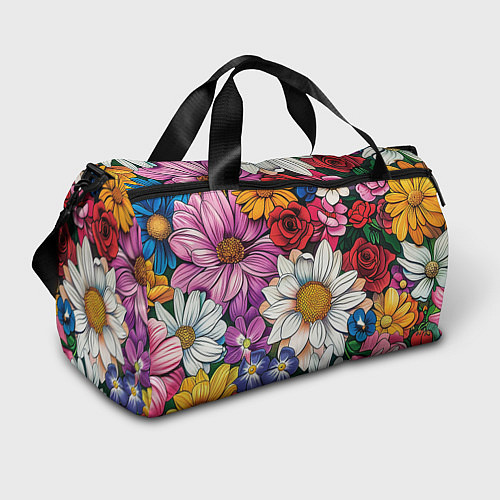 Спортивная сумка Крупные цветы / 3D-принт – фото 1