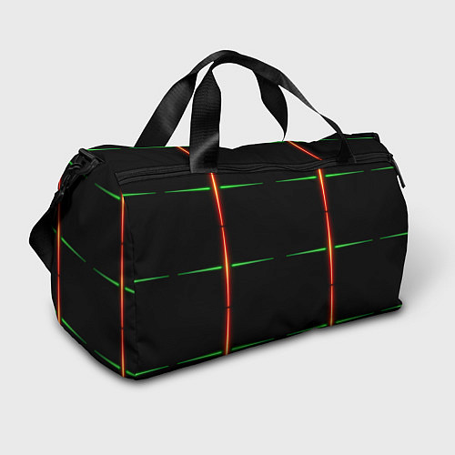 Спортивная сумка Color black green orange stripes / 3D-принт – фото 1