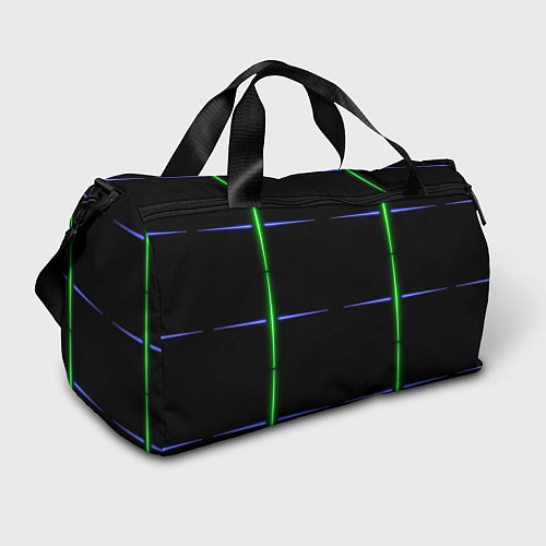 Спортивная сумка Color black green purple stripes / 3D-принт – фото 1