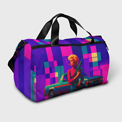 Сумки спортивные Ретровейв девушка с автоматом ретрофутуризм поп-ар, цвет: 3D-принт