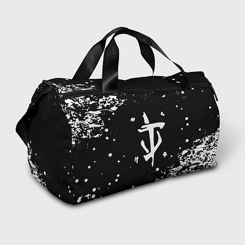 Спортивная сумка Doom белый всплеск красок / 3D-принт – фото 1