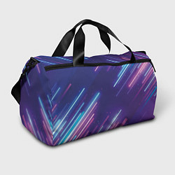 Сумки спортивные Абстракция бело синие красные полосы, цвет: 3D-принт