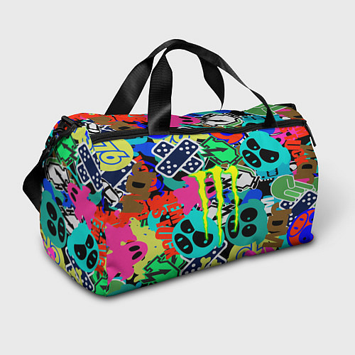 Спортивная сумка Monster energy стикеры / 3D-принт – фото 1