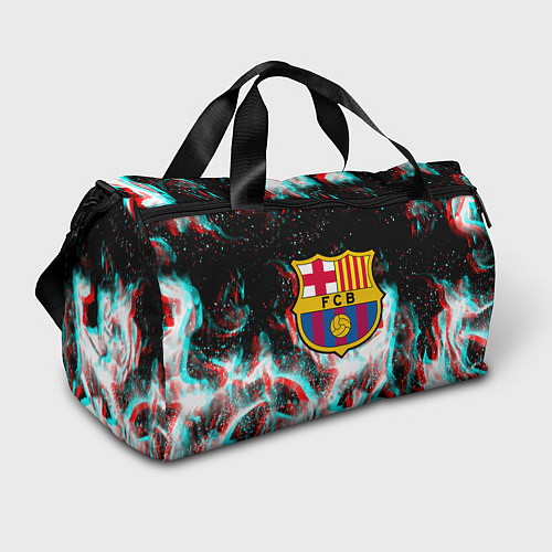 Спортивная сумка Barcelona огонь глитч / 3D-принт – фото 1