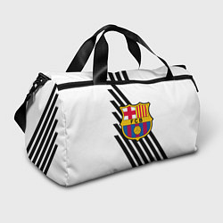 Сумки спортивные Barcelona черно белые полосы, цвет: 3D-принт