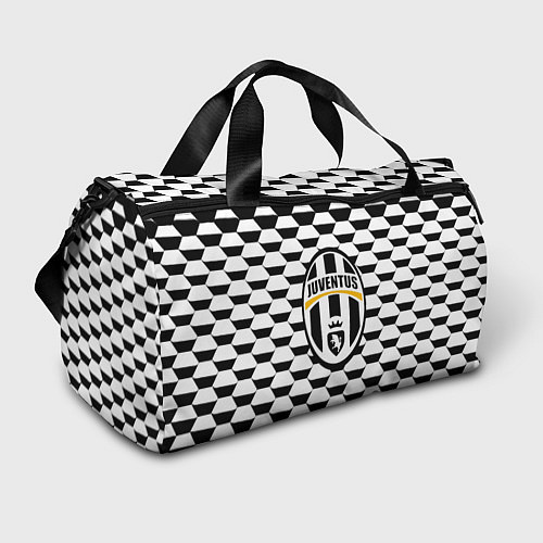 Спортивная сумка Juventus геометрия черно белая / 3D-принт – фото 1