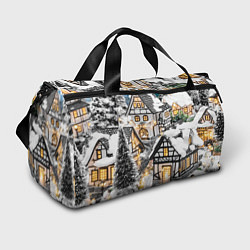 Сумки спортивные Объемные новогодние дома, цвет: 3D-принт
