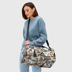Сумки спортивные Объемные новогодние дома, цвет: 3D-принт — фото 2