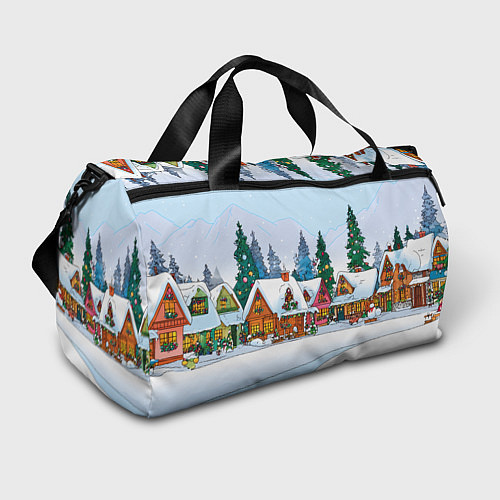 Спортивная сумка Новогодник дворик / 3D-принт – фото 1