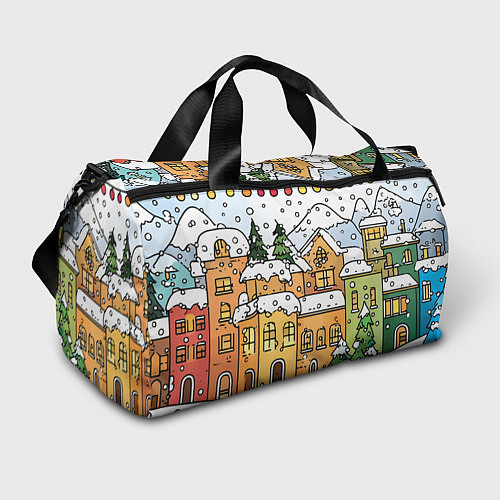 Спортивная сумка Новогодний снегопад / 3D-принт – фото 1