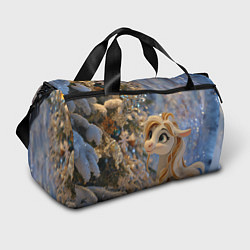 Сумки спортивные Новогодняя лошадка в крапинку, цвет: 3D-принт