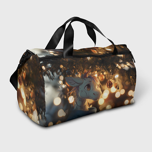 Спортивная сумка Лошадка под новогодней елкой / 3D-принт – фото 1