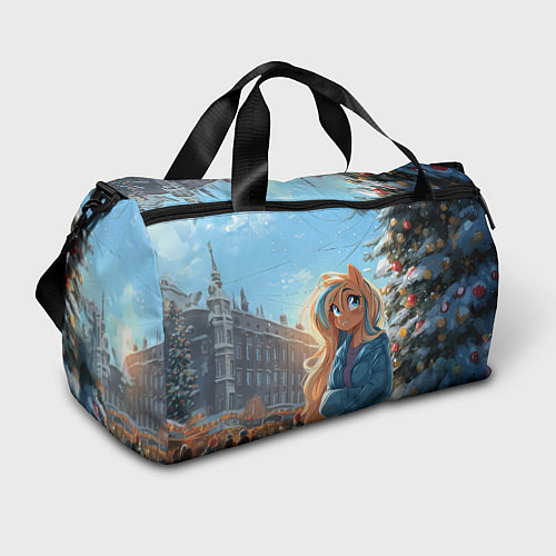 Спортивная сумка Лошадка на новогодней площади / 3D-принт – фото 1