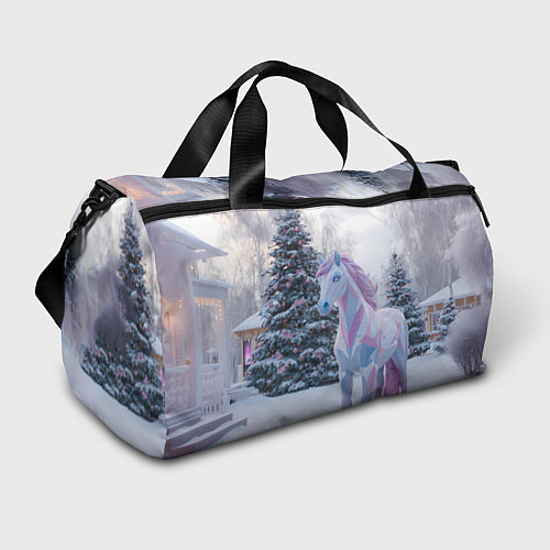 Спортивная сумка Геометрическая новогодняя лошадка / 3D-принт – фото 1
