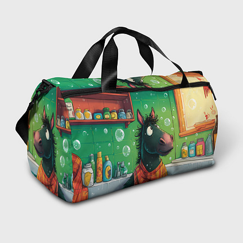 Спортивная сумка Лошадь моется в ванной / 3D-принт – фото 1