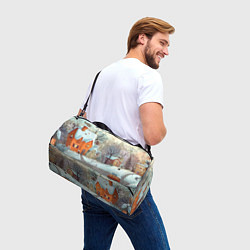 Сумки спортивные Милый новогодний дворик, цвет: 3D-принт — фото 2