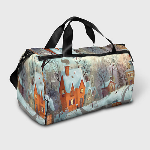 Спортивная сумка Милый новогодний дворик / 3D-принт – фото 1