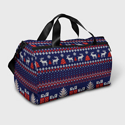 Спортивная сумка Новогодний вязаный паттерн