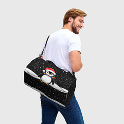Сумки спортивные Пингвин в шапке Санты, цвет: 3D-принт — фото 2