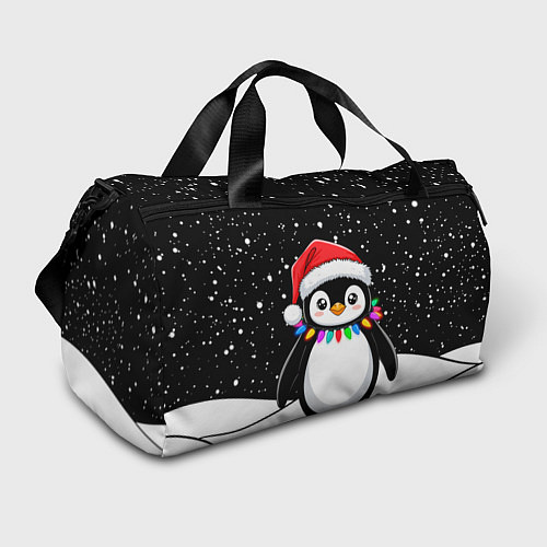 Спортивная сумка Пингвин в шапке Санты / 3D-принт – фото 1