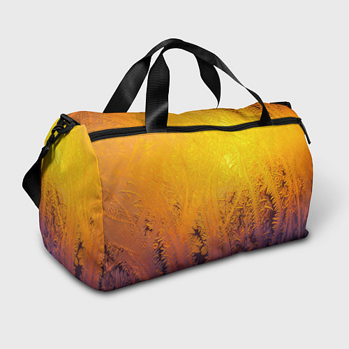 Спортивная сумка Узоры золотистого инея / 3D-принт – фото 1