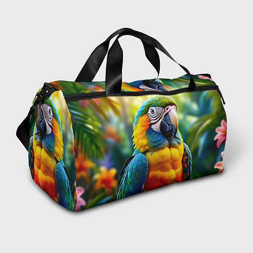 Спортивная сумка Сине-жёлтый ара / 3D-принт – фото 1