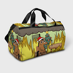 Сумки спортивные Конь среди огня - this is fine, цвет: 3D-принт