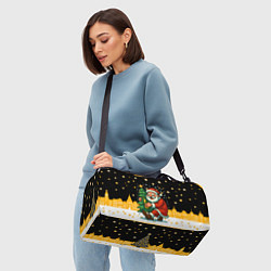 Сумки спортивные Пьяный Санта с елкой и шампанским, цвет: 3D-принт — фото 2