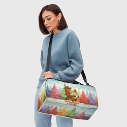 Сумки спортивные Запрыгивай в 2026 - лошадка с Оливье, цвет: 3D-принт — фото 2