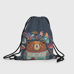 Рюкзак-мешок Осенний медведь, цвет: 3D-принт