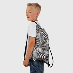 Рюкзак-мешок Стая зебр, цвет: 3D-принт — фото 2