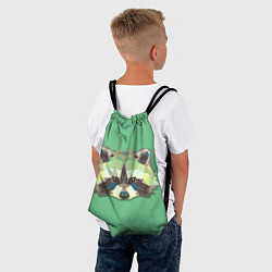 Рюкзак-мешок Геометрический енот, цвет: 3D-принт — фото 2