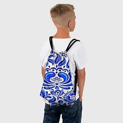 Рюкзак-мешок Роспись гжель, цвет: 3D-принт — фото 2