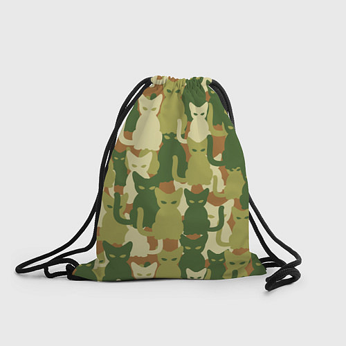 Мешок для обуви Камуфляж- зелёные кошки / 3D-принт – фото 1