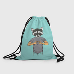 Рюкзак-мешок Влюбленный мистер енот, цвет: 3D-принт