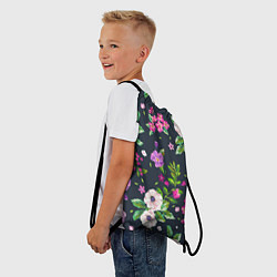 Рюкзак-мешок Пурпурные цветы, цвет: 3D-принт — фото 2