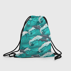Рюкзак-мешок Лазурные дельфины, цвет: 3D-принт