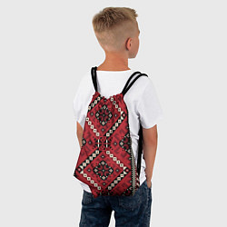 Рюкзак-мешок Славянский орнамент: красный, цвет: 3D-принт — фото 2