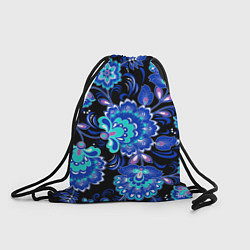 Рюкзак-мешок Синяя хохлома, цвет: 3D-принт