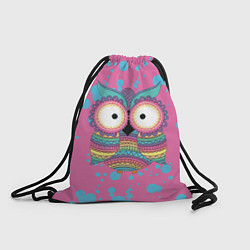 Рюкзак-мешок Розовый филин, цвет: 3D-принт