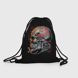 Рюкзак-мешок Череп с тату дракона, цвет: 3D-принт