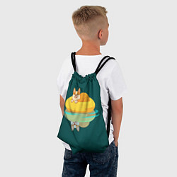 Рюкзак-мешок Корги на пончике, цвет: 3D-принт — фото 2