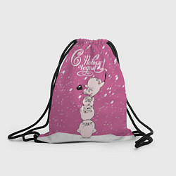 Рюкзак-мешок Новогодние поросята, цвет: 3D-принт